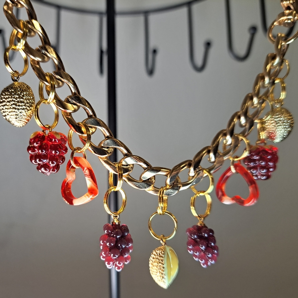 Grape and Gold Durian Purse Charm Chains - purse not included